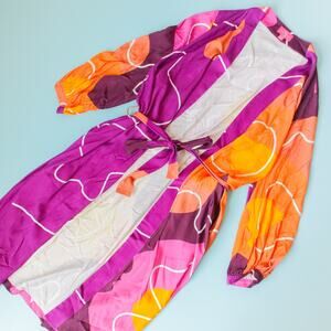 Sassy Jones Samba Vibrant Belt Waist Maxi Duster True Wrap Shrug Size XLarge